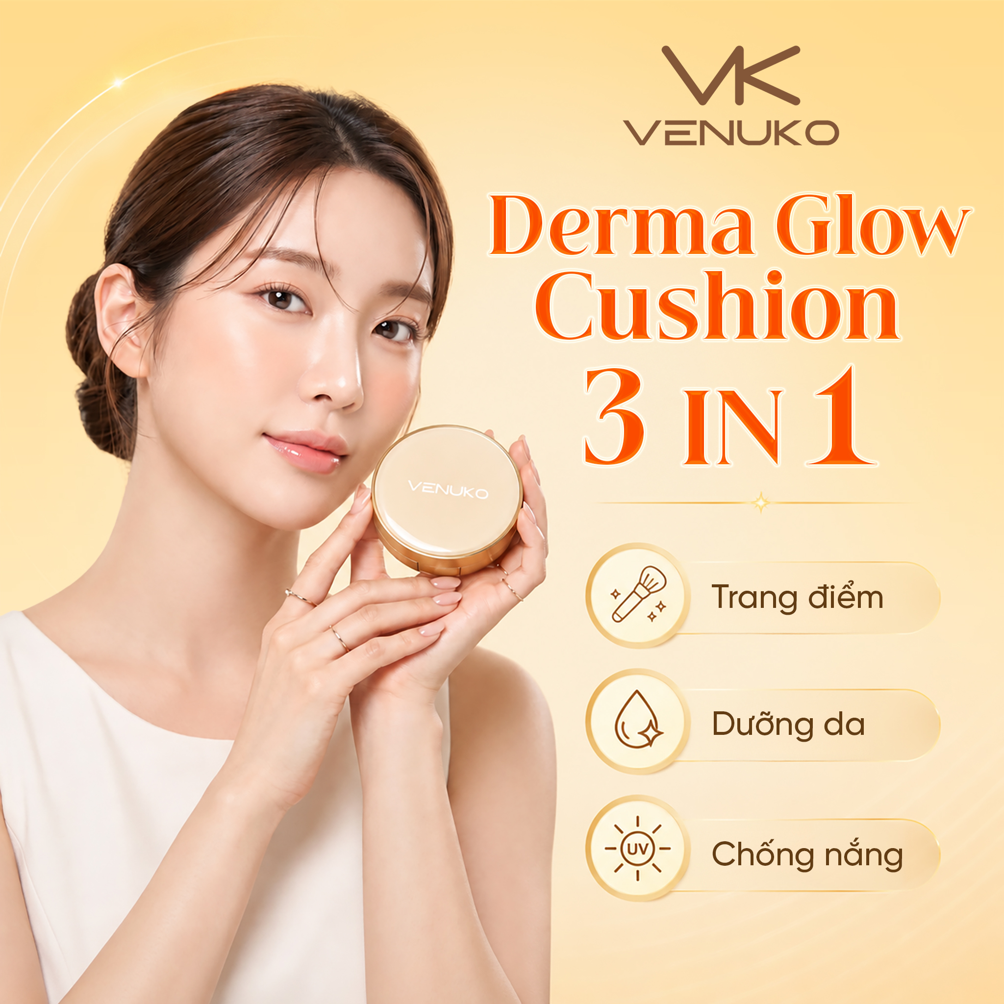 Phấn Nước Trang Điểm Dưỡng Da Venuko Derma Glow Cushion 