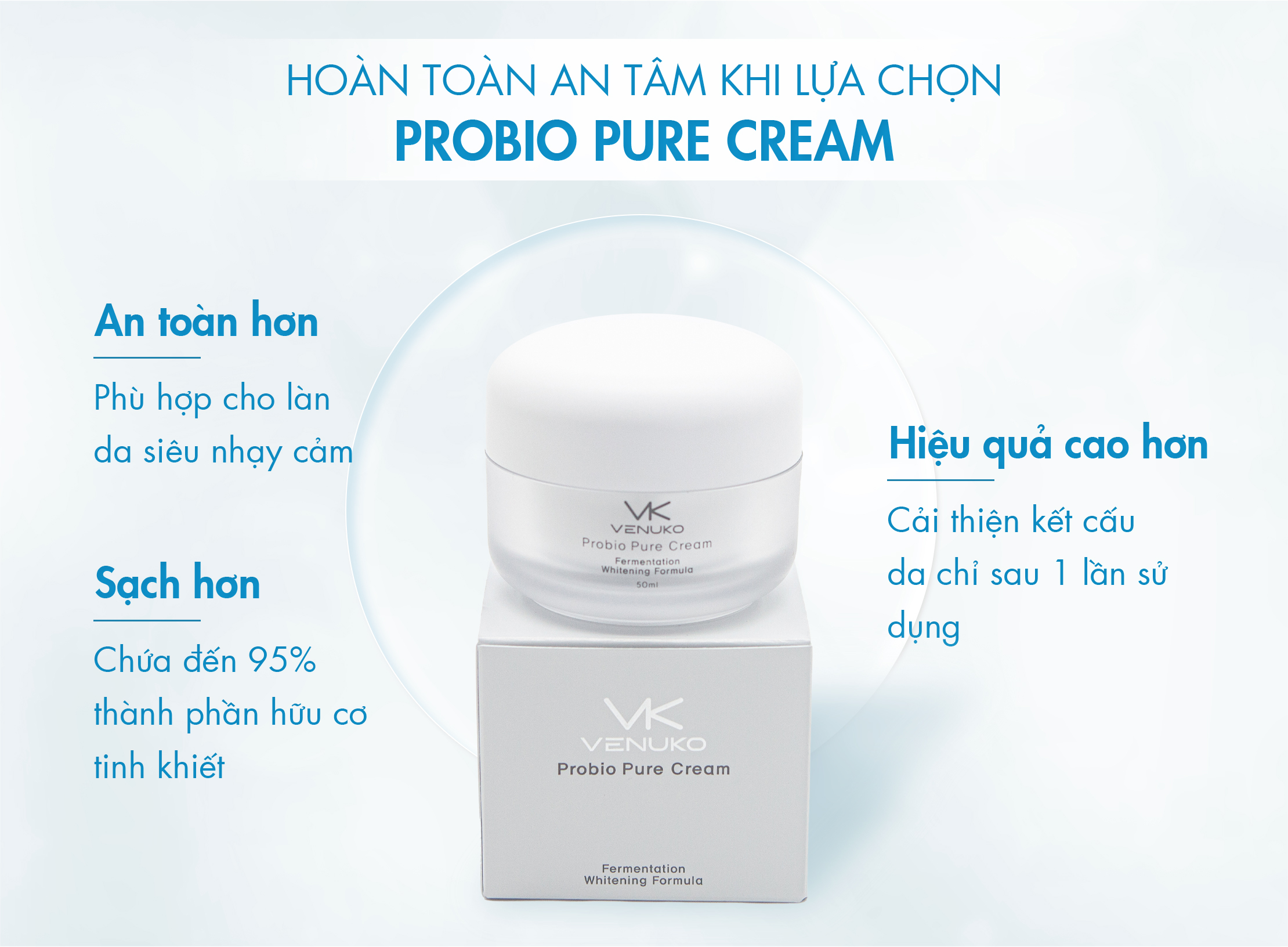 Kem bổ sung dinh dưỡng cho da Venuko Probio Pure Cream 