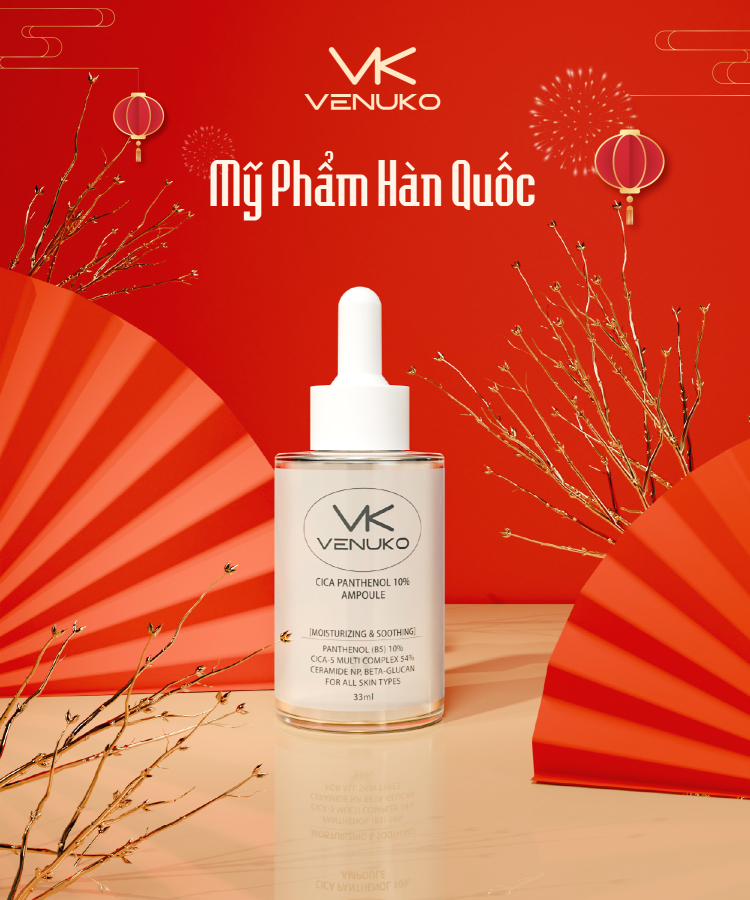 TINH CHẤT PHỤC HỒI VENUKO CICA PANTHENOL AMPOULE 10% - 33ml