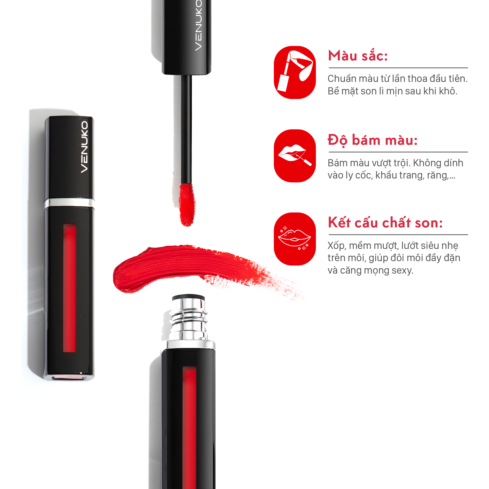 VENUKO TINT - RED ORANGE - ĐỎ CAM